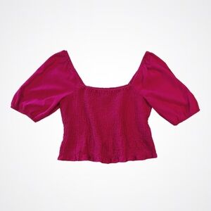 NWT Universal Thread hot pink puff sleeve blouse